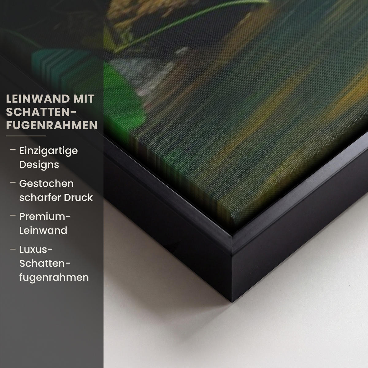 LEINWAND Bilder mit Rahmen - Wasserfall - Dschungel - Sonne - Grün - Natur - 120x80 - Grün, Textil (120/80cm) - MuchoWow