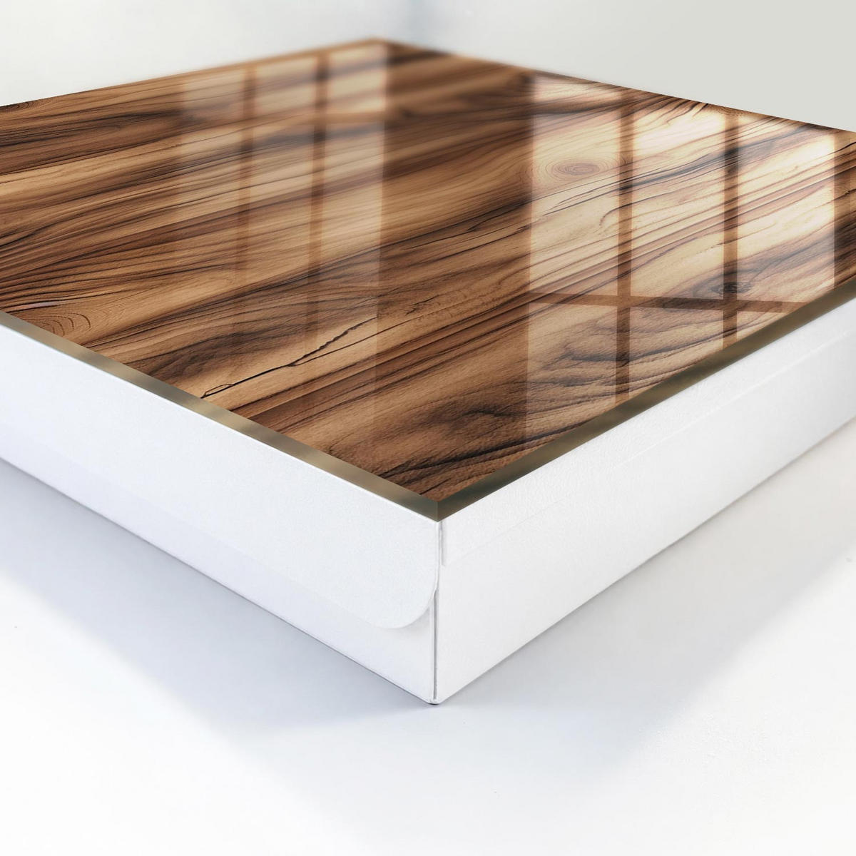 SCHLÜSSELBOX Weiß 30x30 cm – Türöffnung nach rechts - Holzstruktur - Braun, Metall (30/30/5cm) - TULUP