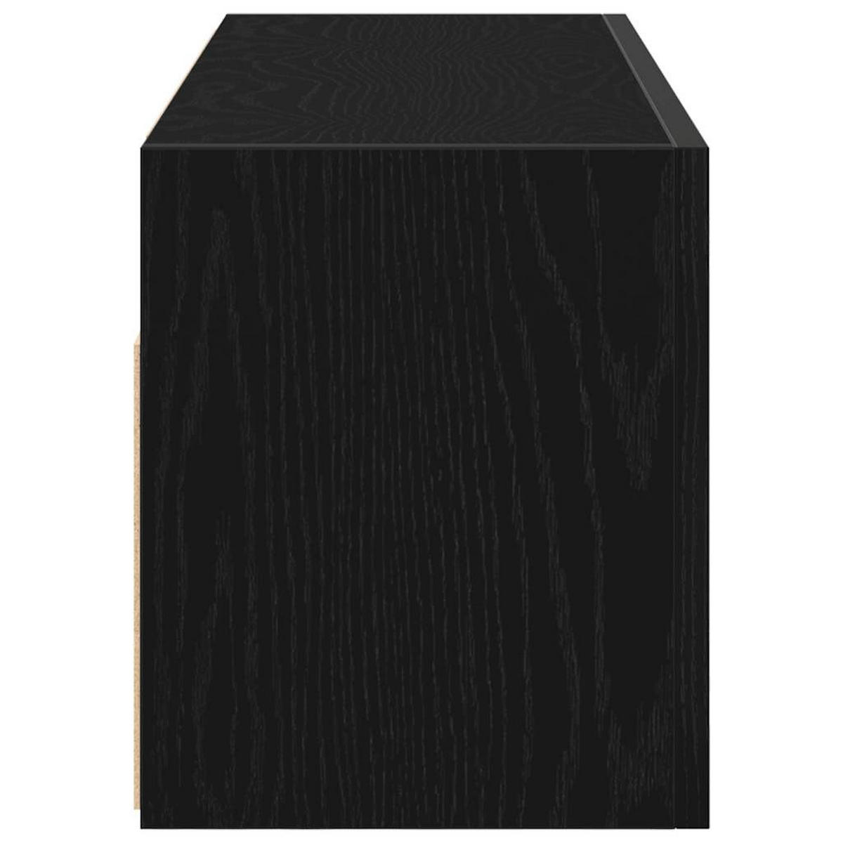BAD-WANDSCHRANK Schwarz 80/25/30 Cm Holzwerkstoff - Schwarz, Holzwerkstoff (25/30/80cm) - vidaXL