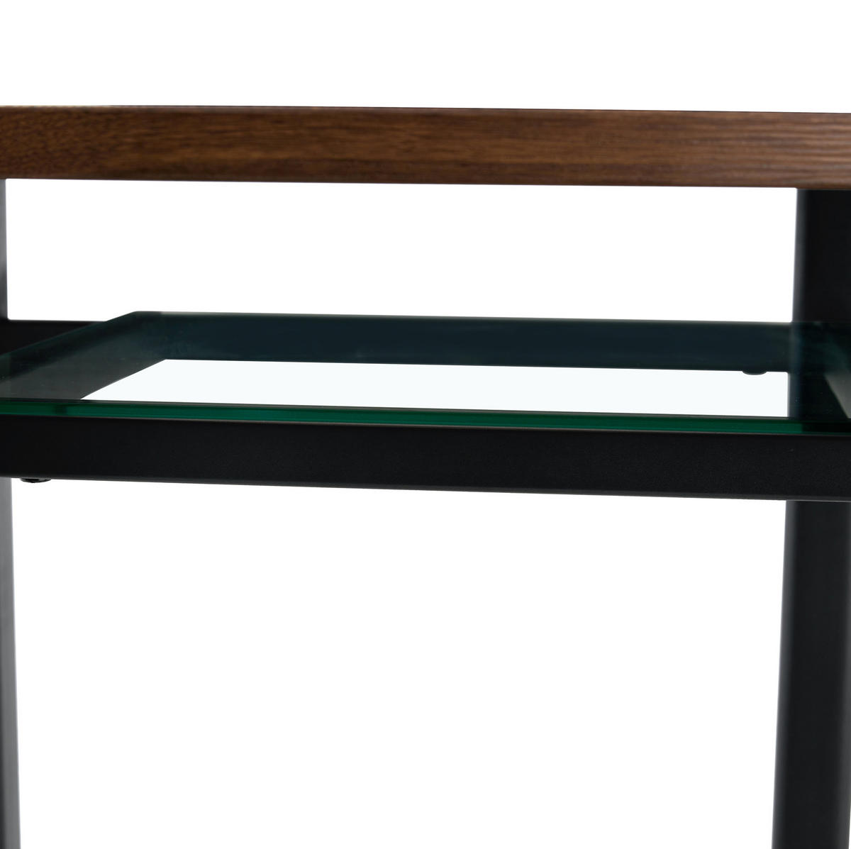 ESSTISCH 100 cm Braun/Schwarz aus Glas, Metall und MDF mit Glasintarsie - Braun, Holzwerkstoff (100/100/76cm) - OKMYHOME