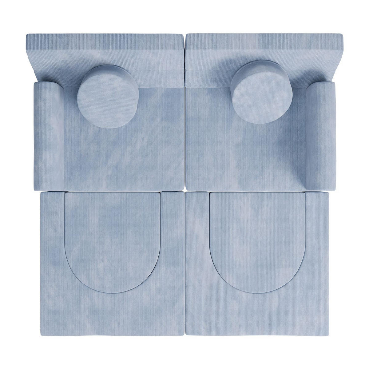 KINDERSOFA Kayo cord hellblau - Blau, Textil (150/50/75cm) - Juskys