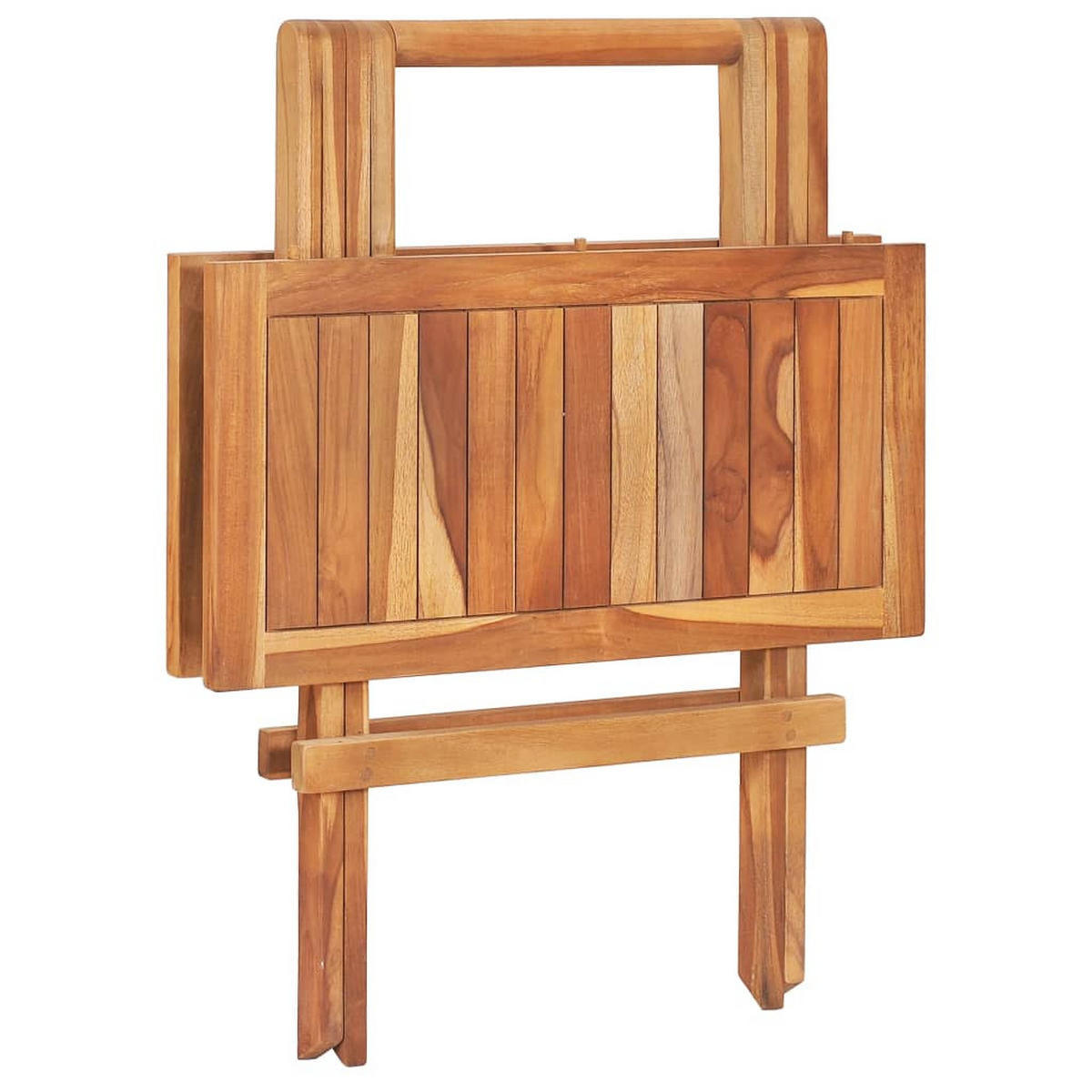 BISTRO-SET 3Er Set Klappbar Teak Massivholz - Braun, Holz - vidaXL