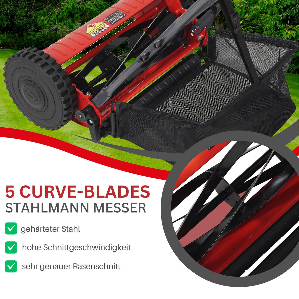 Spindelmäher RoyalCut30, 30cm Breite - Rot, Metall (43/22/30cm) - STAHLMANN