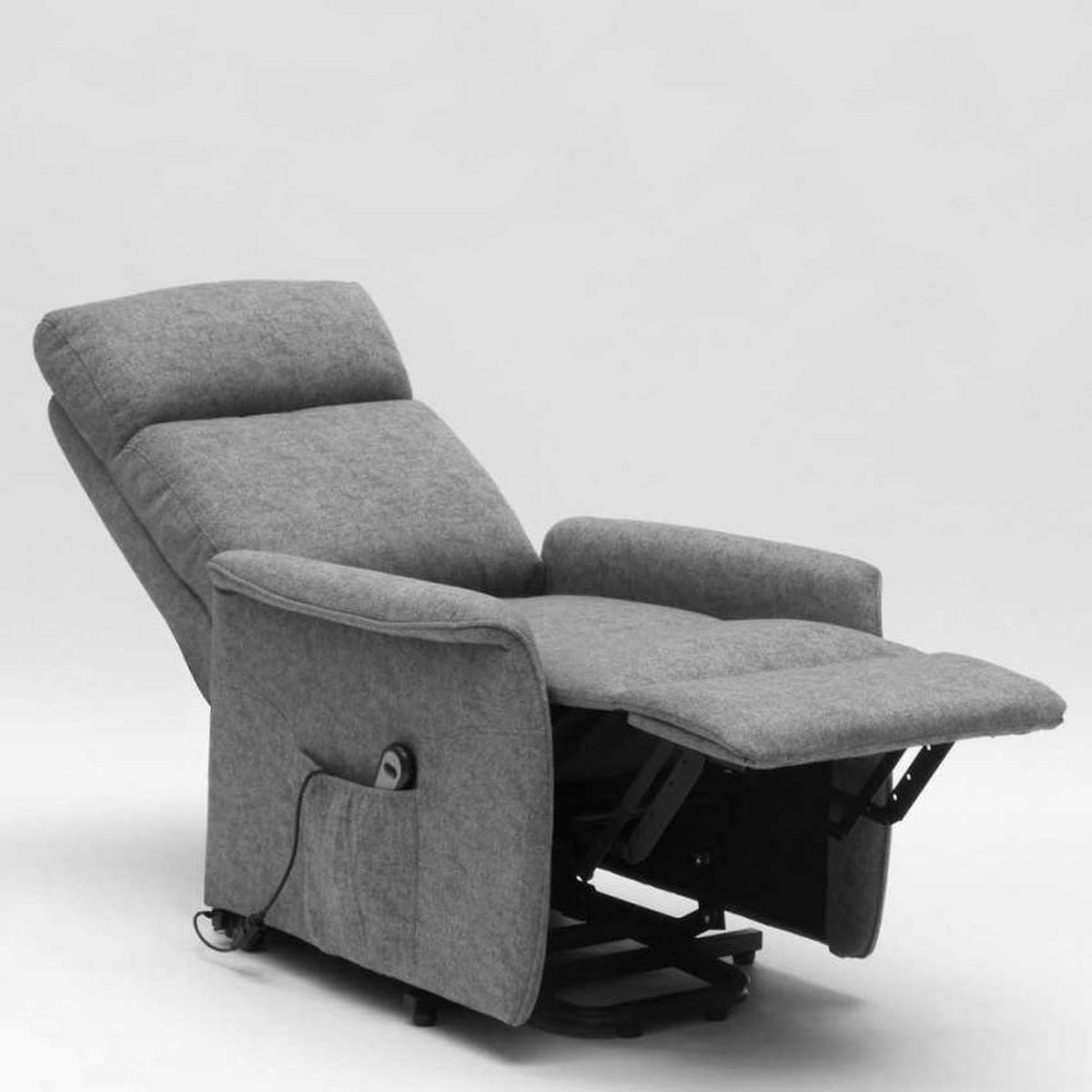 RELAXSESSEL mit Sitzlift giorgia - Grau - Grau, Textil (73/103/155cm) - Pasmara