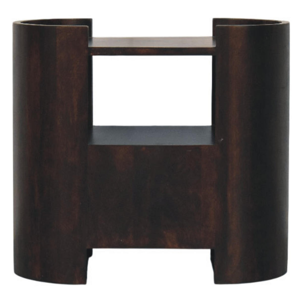 NACHTTISCH mit Samt-Mokka-Finish, 1 Schublade, 1 offene Ablage, dunkelbraun - Dunkelbraun, Holz (55/50/30cm) - Artisan Furniture