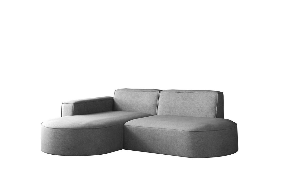 ECKSOFA Modena Modern Und Komfort Velours Stoff Salvador Links Grau - Grau, Holz/Textil (165/236cm) - Kaiser Möbel