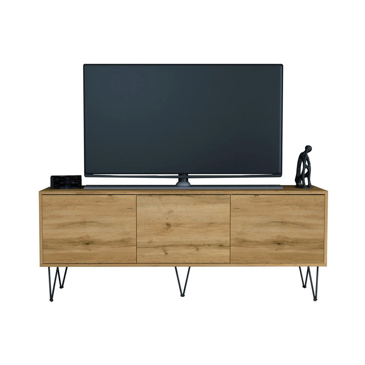 TV-BOARD Elisa, Lowboard mit Push-to-Open, Made in Germany, Moderner Fernsehschrank, Eiche Evoke (152,5 x 60,5 x 37 cm) - Eiche Wotan, Holzwerkstoff (152.5/60.5/37cm) - InnoFurn