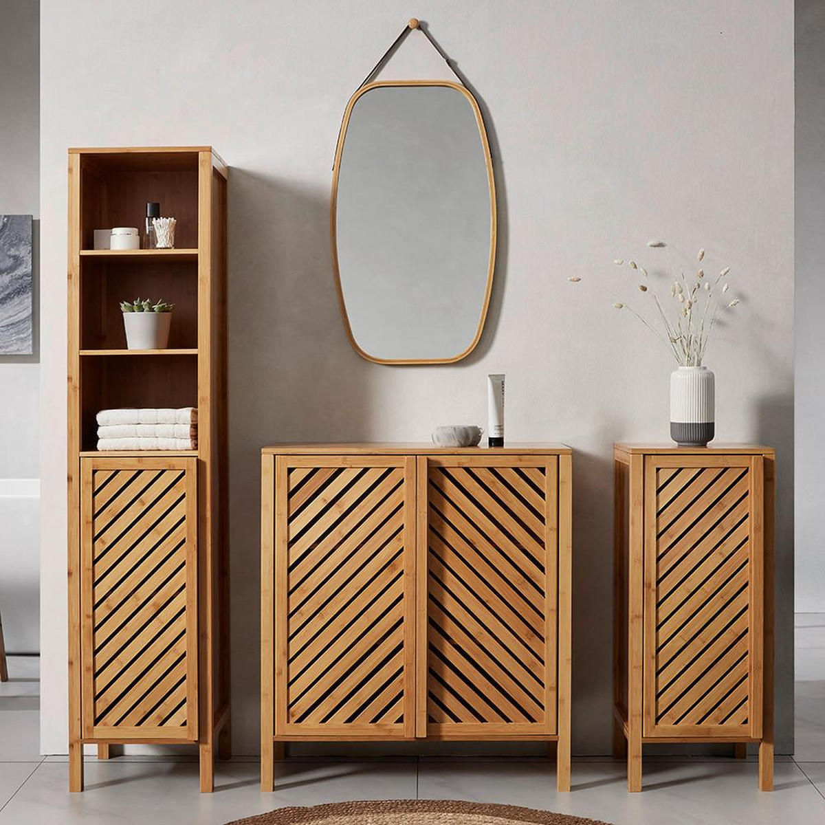 REGAL Bonny Naturfarben Bambus - Naturfarben, Naturmaterialien (35/85/36cm) - Bessagi Home