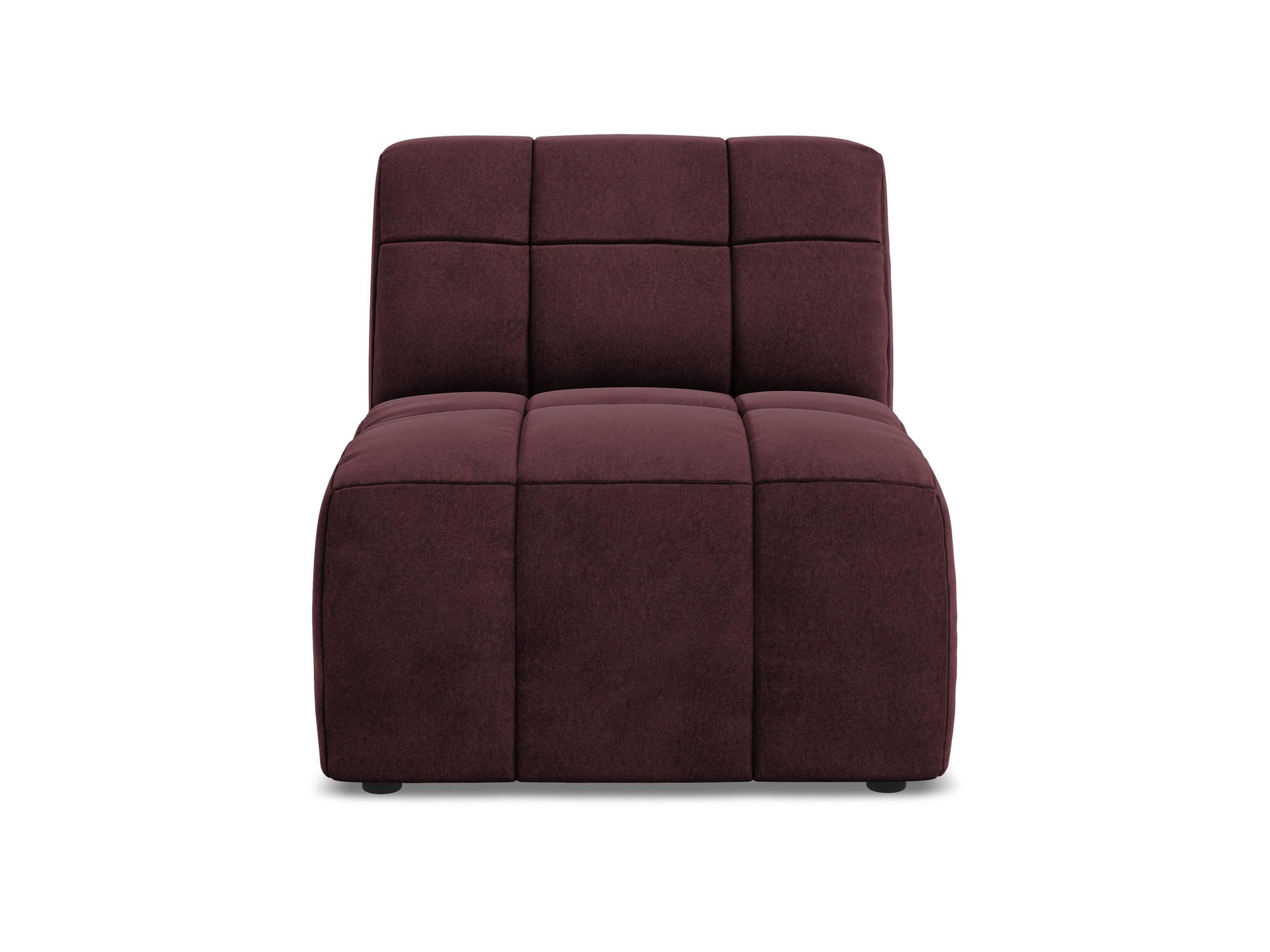 SOFAELEMENT Samt Stoff Rot - Weinrot/Schwarz, Holzwerkstoff/Kunststoff (75/77/90cm) - Makamii