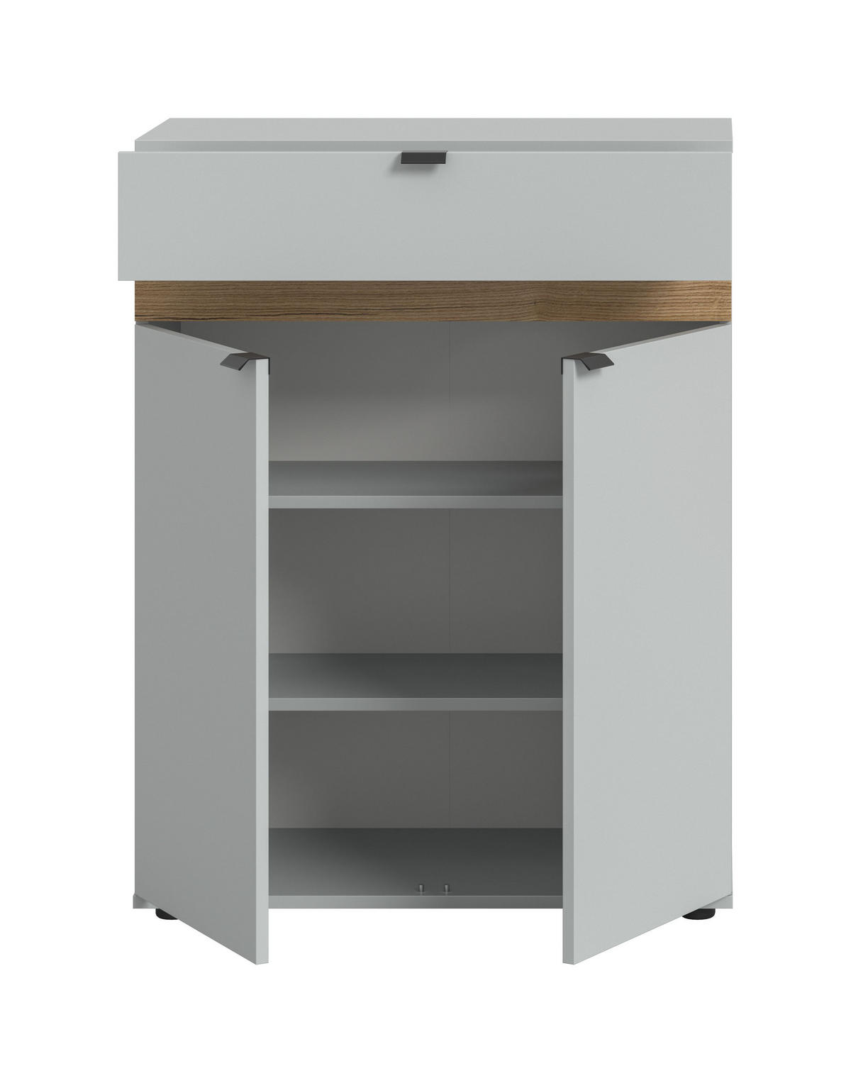 SCHUHKOMMODE Nora (B/H/T: ca. 75/98/37 cm) in grau/grau - Grau, Holzwerkstoff (75/98/37cm)