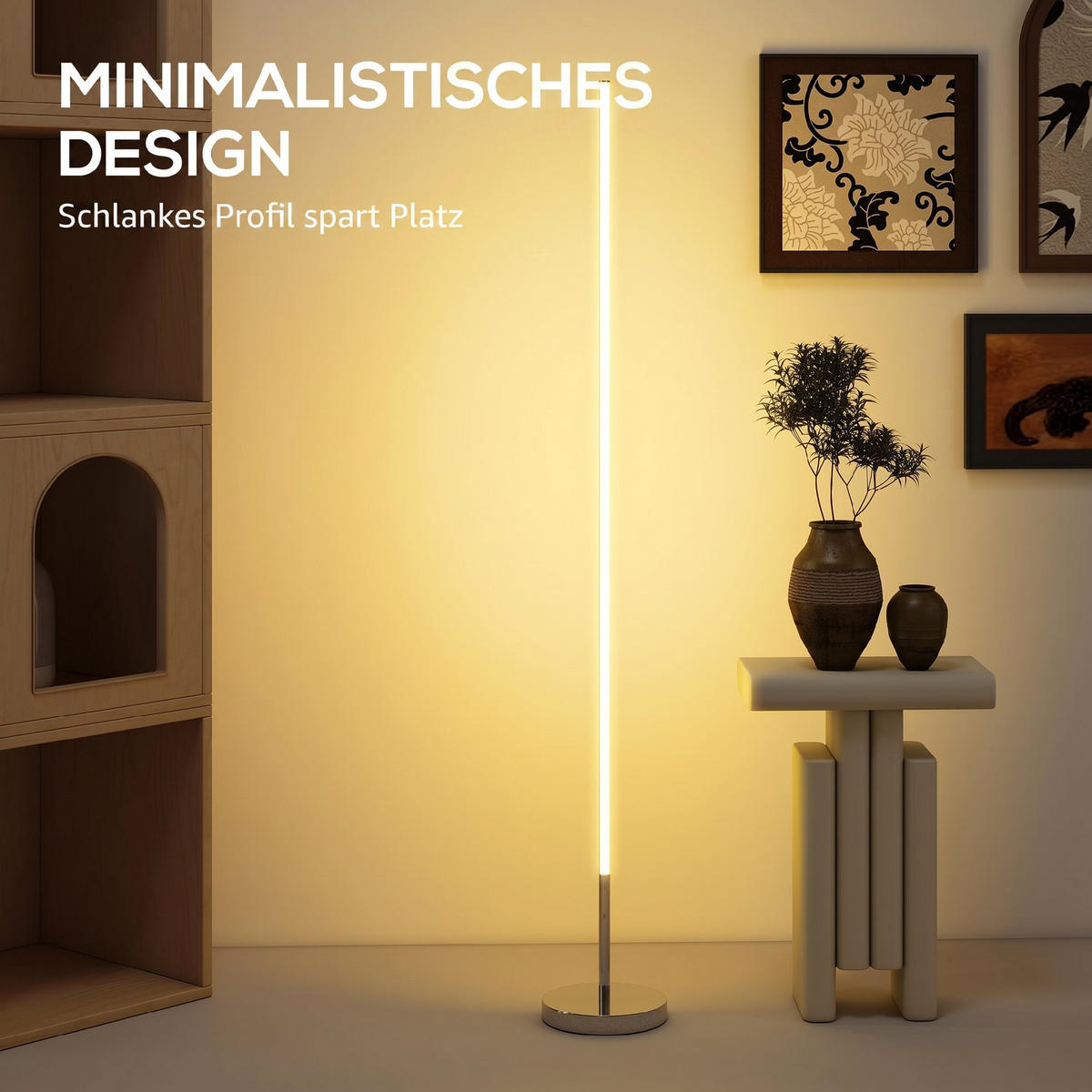 STEHLAMPE Stahl, Aluminium Silber - Silberfarben, Metall (20/20/150cm) - HOMCOM