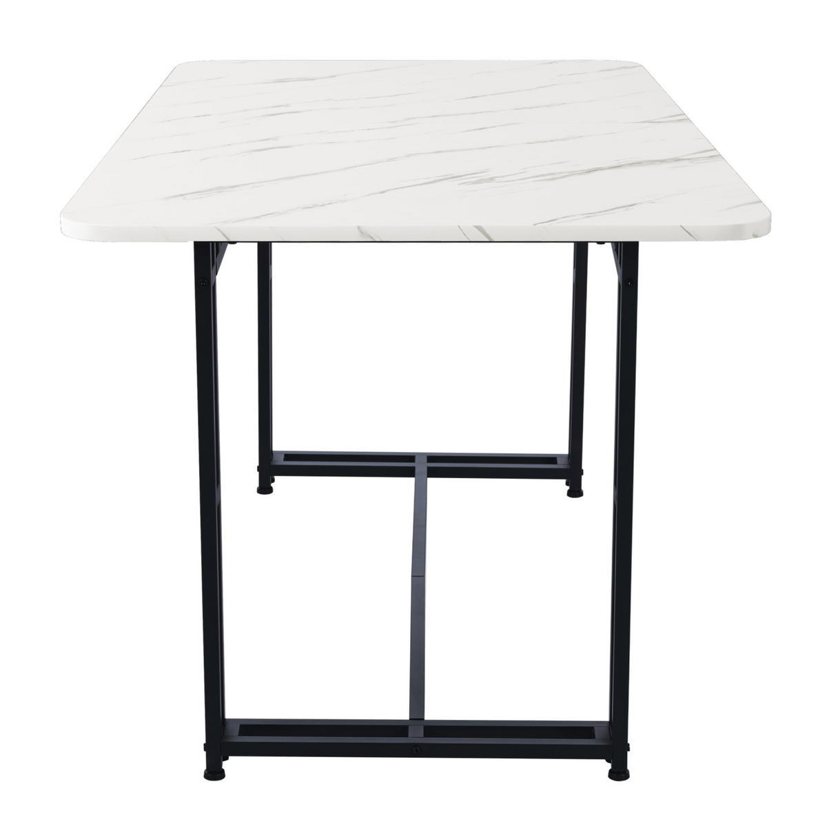 ESSTISCH 120/70 cm schwarz mit Metallbeinen luxuriös - Weiß, Holzwerkstoff (120/70/74cm) - OKWISH