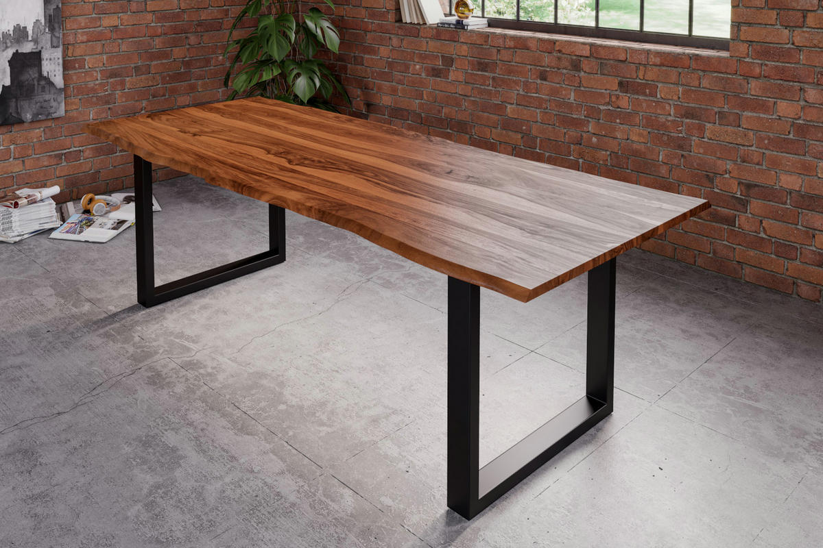 ESSTISCH HERO - Beige/Schwarz, Holz/Metall (85/160/77cm) - SAM