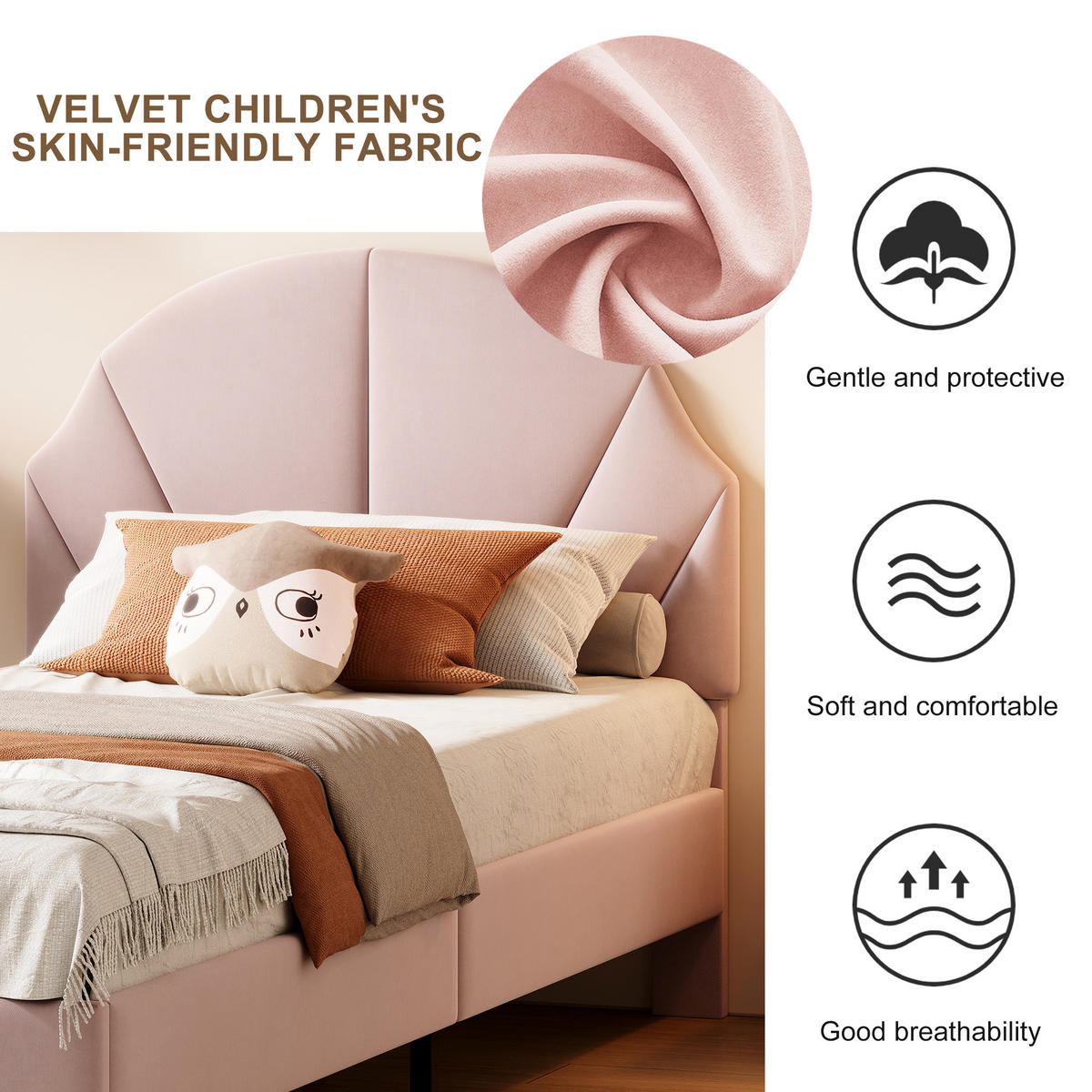 POLSTERBETT 90x200cm Rosa Mit Verstellbarem Kopfteil, Jugendbett - Rosa, Holz (90/200cm)