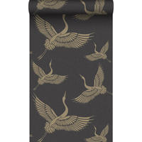 TAPETE Kraniche 50 x 900 cm - Schwarz, Papier (50/900cm) - Origin Wallcoverings