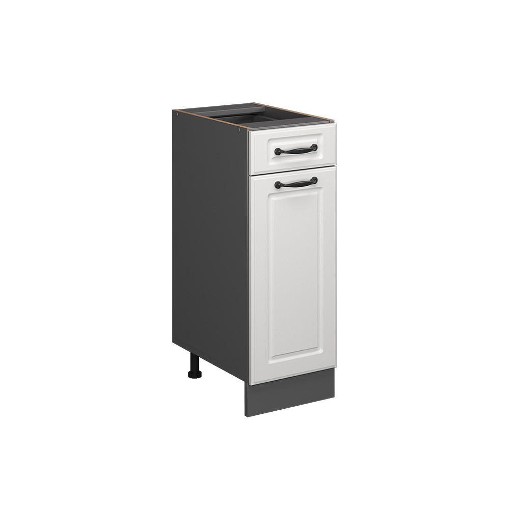 KÜCHENUNTERSCHRANK R-Line Weiß Landhaus 30 cm ohne AP - Anthrazit/Weiß, Holzwerkstoff (30/81.6/46cm) - Vicco