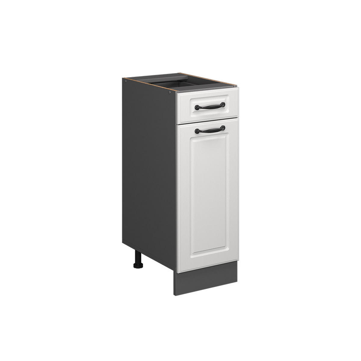KÜCHENUNTERSCHRANK R-Line Weiß Landhaus 30 cm ohne AP - Anthrazit/Weiß, Holzwerkstoff (30/81.6/46cm) - Vicco