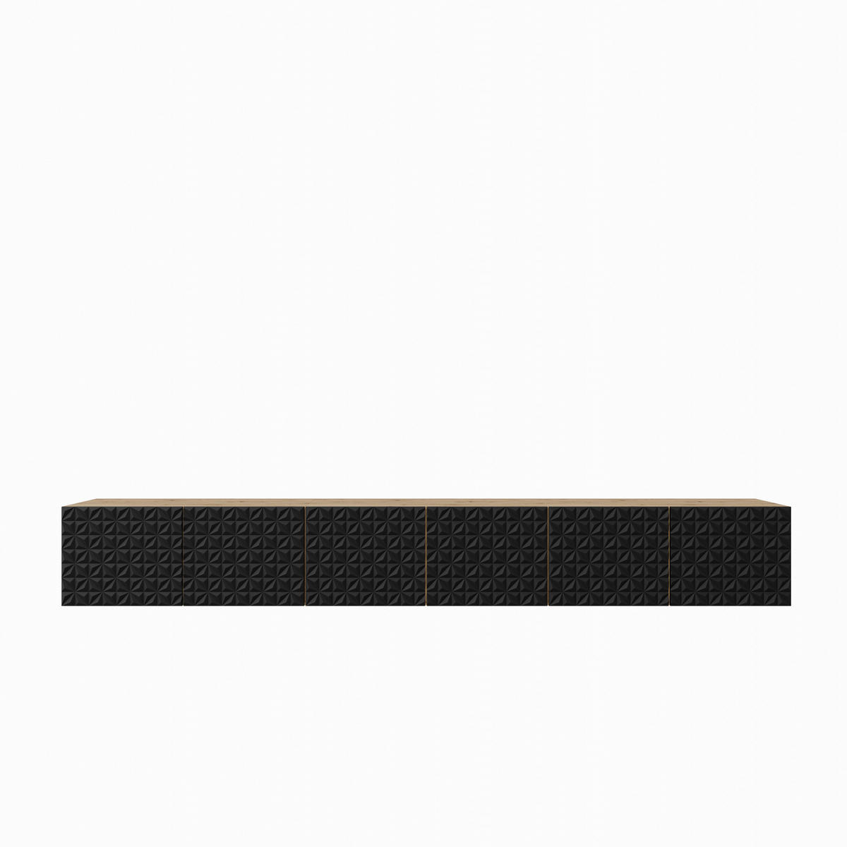 TV-SCHRANK Cali 300 cm, sechstürig, artisan, schwarz - Schwarz/Eiche Artisan, Kunststoff (300/41/40cm) - Margaret Hadas24