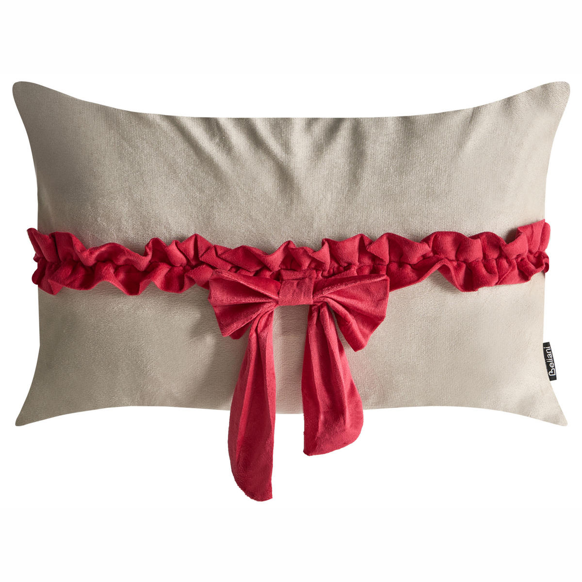 DEKOKISSEN 2er-Set Taupe 50/30 cm Belle - Taupe, Textil (50/30cm) - Beliani