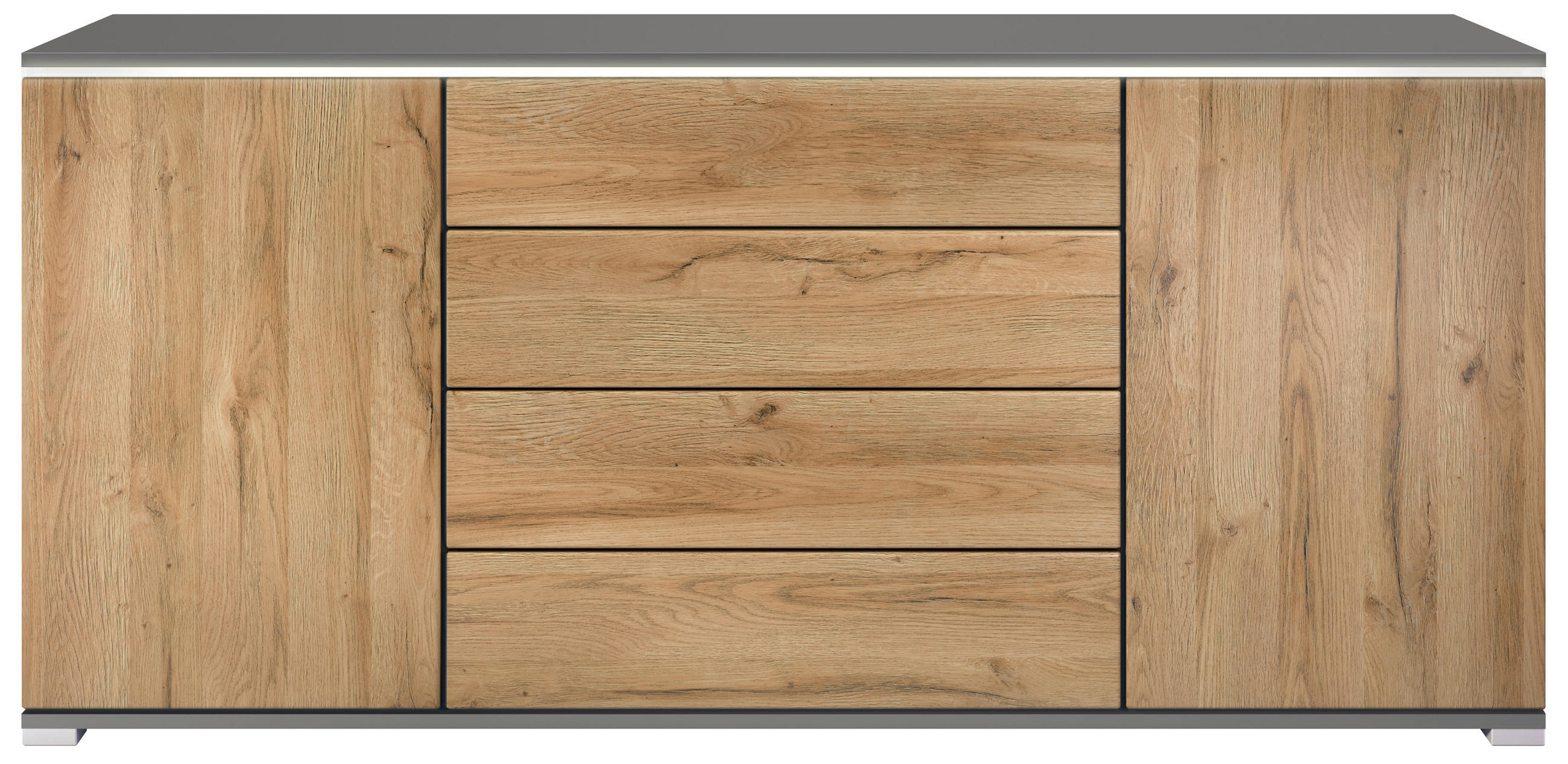 SIDEBOARD Faro Eiche Natur - Eichefarben, Holzwerkstoff (166.5/75.5/35cm) - Vladon
