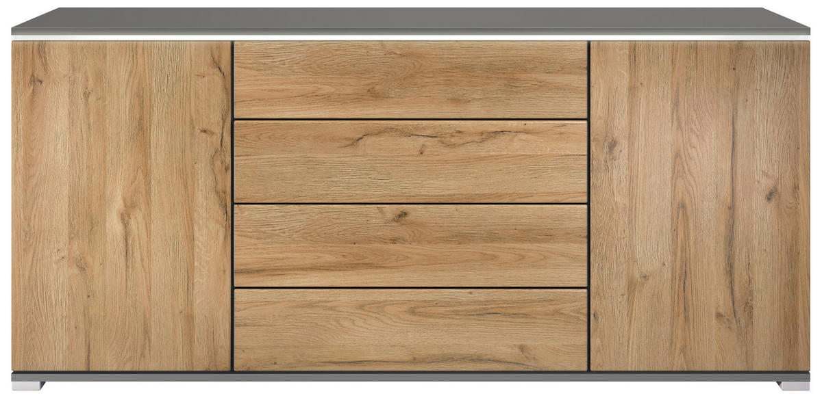 SIDEBOARD Faro Eiche Natur - Eichefarben, Holzwerkstoff (166.5/75.5/35cm) - Vladon