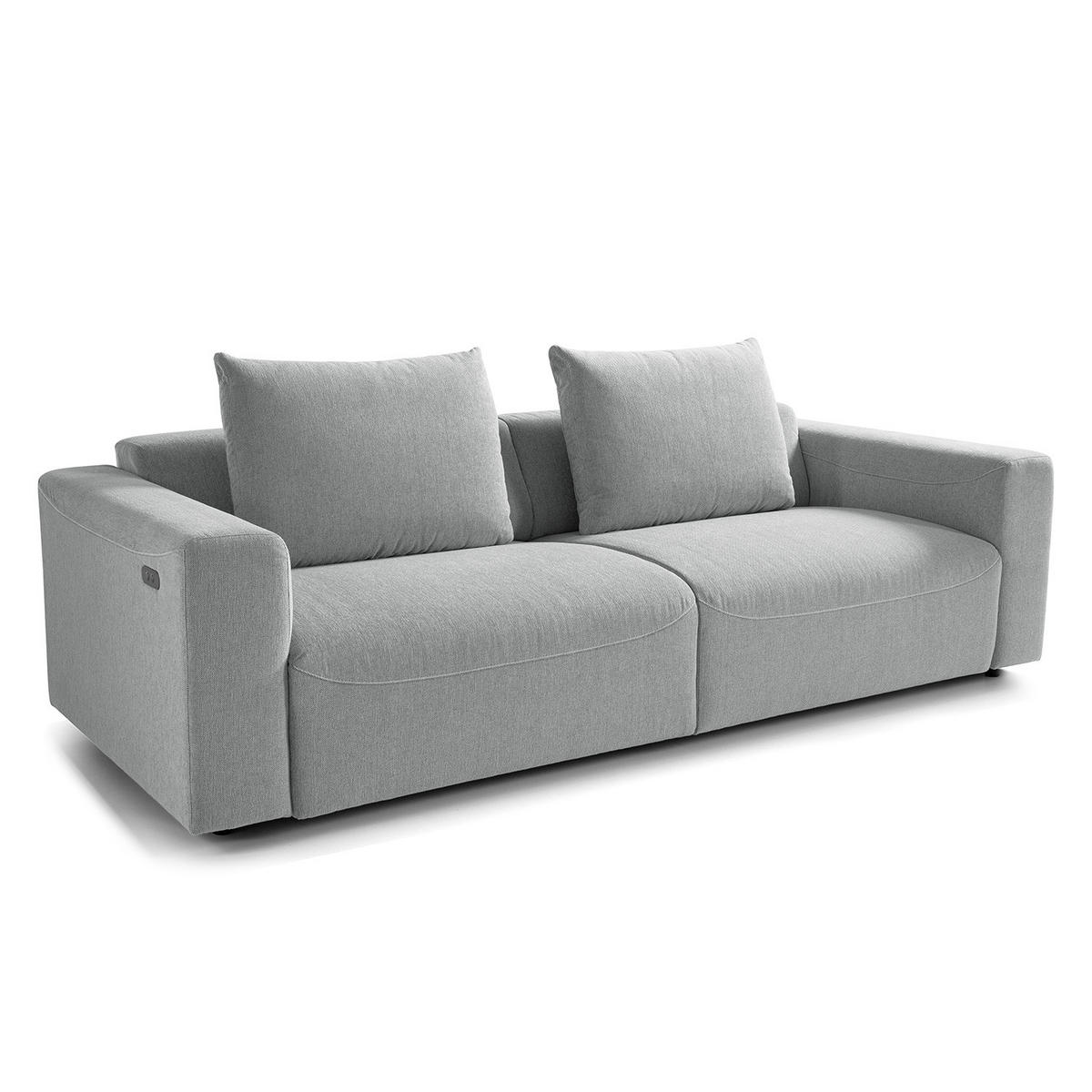 3-SITZER SOFA - Webstoff - Hellgrau, Textil (233/83/100cm) - home24