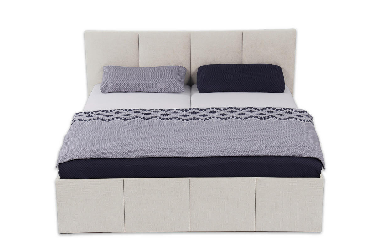 POLSTERBETT Dalas Beige 180 x 200 x 40 cm Bettkasten Mit hochwertiger Matratze H2 (bis 100 kg) und Lattenrost - Beige, Holz (180/200cm) - Halmon Schlafkomfort Betten 