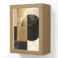 NÁSTĚNNÁ LAMPA Abstraktní - Moderní - Černá - Zlatá 15x20 cm - písková barva, kompozitní dřevo (15/20/8cm) - OnlyWow