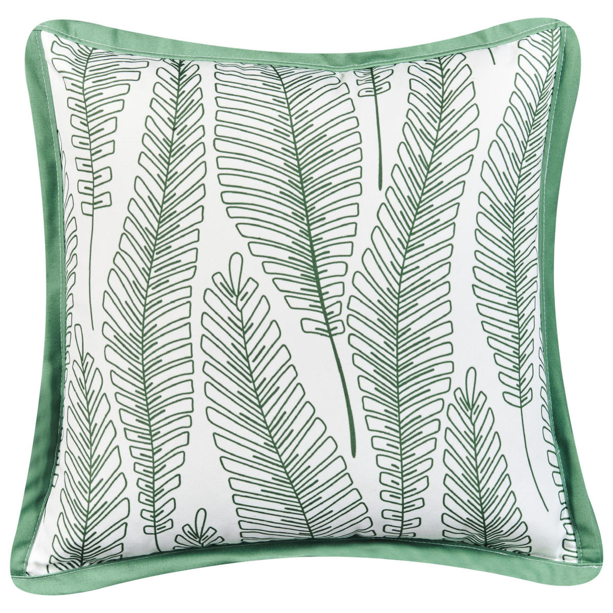 GARTENKISSEN 2er-Set Grün 45/45 cm Meadow - Weiß/Grün, Textil (45/12/45cm) - Beliani