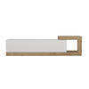 MOEBEL17 TV Lowboard 150 cm – Modernes Lowboard TV Schrank – TV Board Wohnzimmer – Fernsehtisch – TV Möbel Sideboard Modern – Modell Bliss - Weiß/Braun, Holzwerkstoff (150/37/30cm) - moebel17