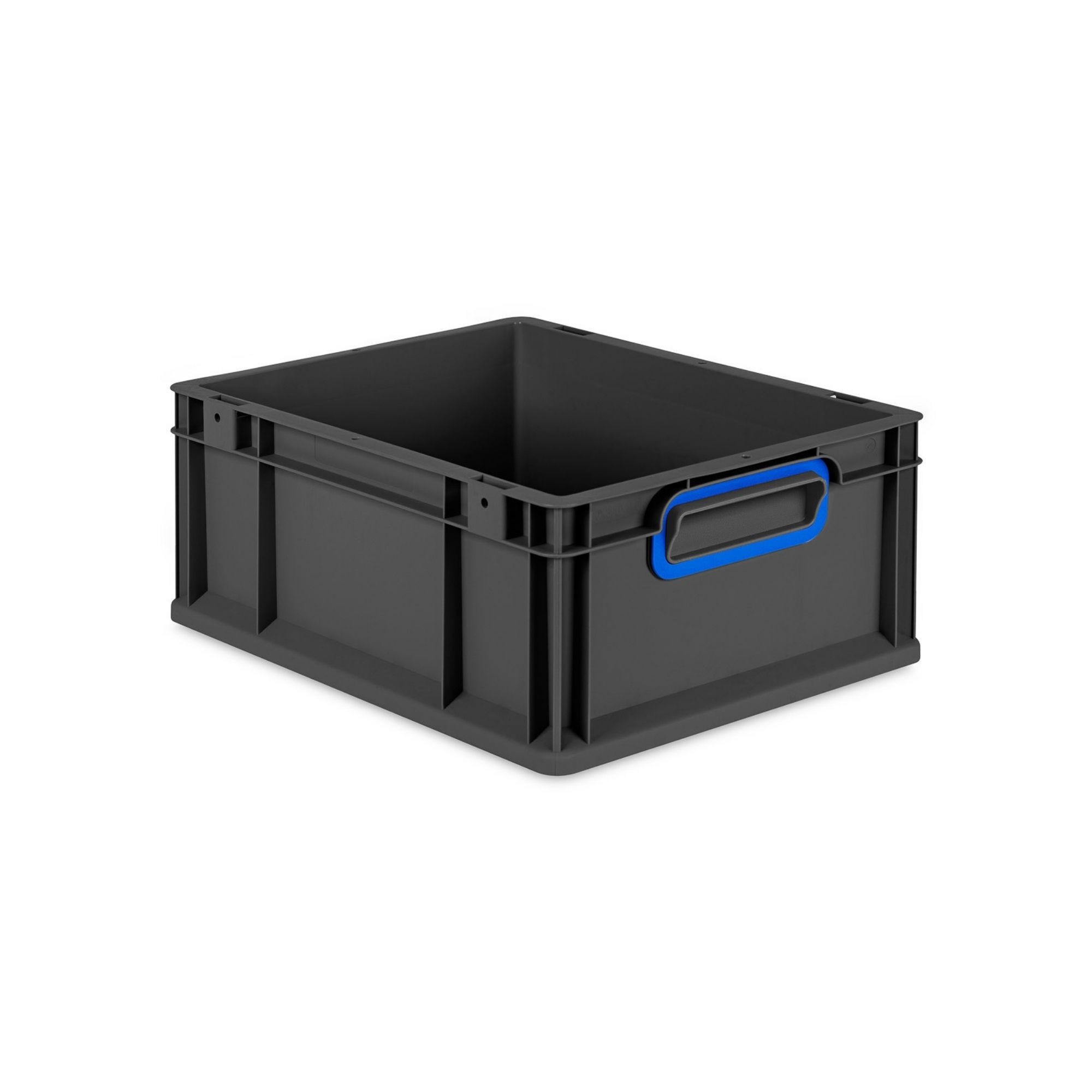 EUROBOX NextGen Color 17x30x40 cm 16 Liter Griffe blau zu, Schwarz - Blau/Schwarz, Kunststoff (30/17/40cm) - PROREGAL
