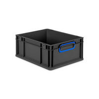 EUROBOX NextGen Color 17x30x40 cm 16 Liter Griffe blau zu, Schwarz - Blau/Schwarz, Kunststoff (30/17/40cm) - PROREGAL