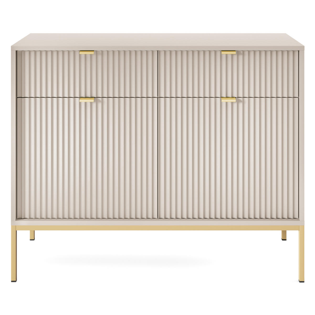 SIDEBOARD STELLARE 104/83/39cm mit 2 Schubladen 2 Türen Kaschmir - Kaschmir/Goldfarben, Holzwerkstoff (104/83/39cm) - MASSENO