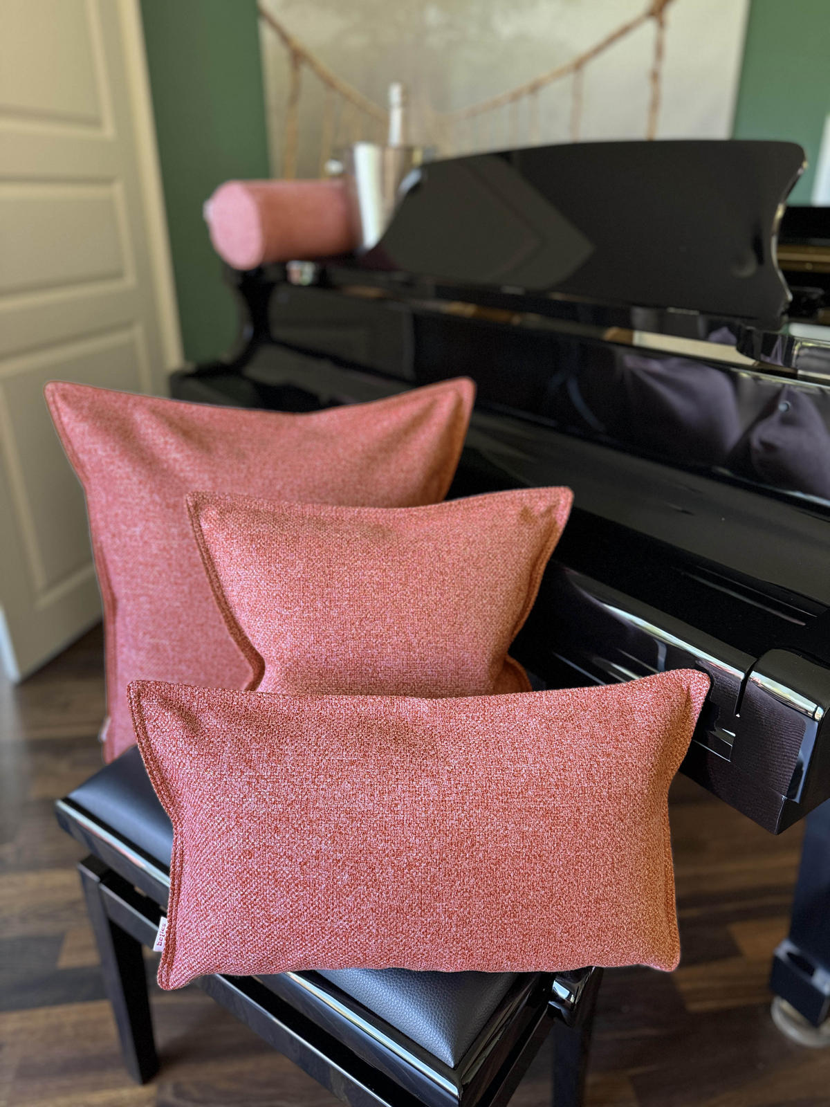 KISSENHÜLLE Bouclé cherry-rot 50/30 cm - Rot, Textil (30/50cm) - beties Heimtextil
