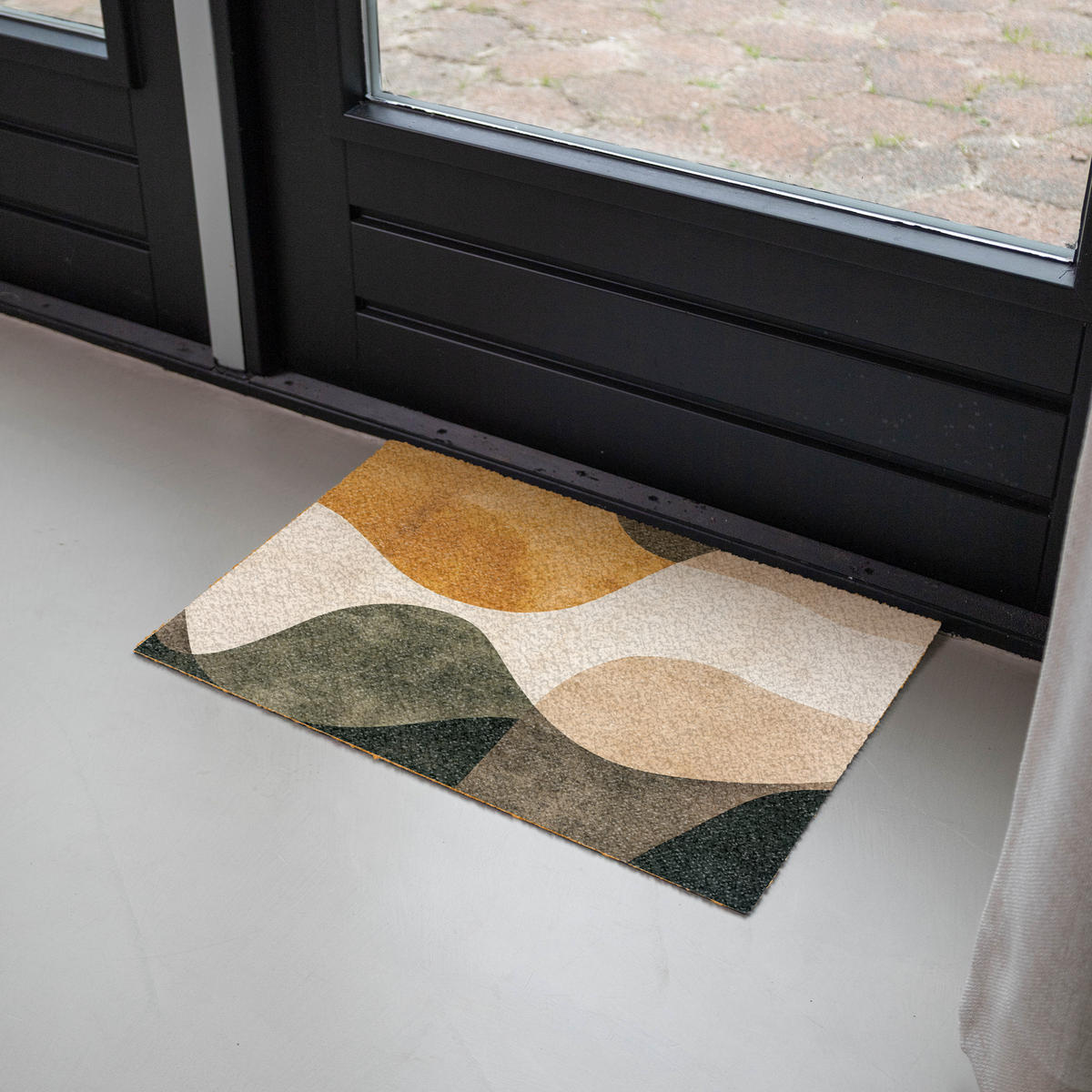 ROHOŽKA Tvary - okrově žlutá - abstraktní 60x40 cm - různobarevná, plast/umělá hmota (60/0.4cm) - MuchoWow