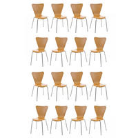 BESUCHERSTUHL 16er Set Holz natura - Eukalyptusholzfarben, Holz/Metall (45/85/49cm) - CLP