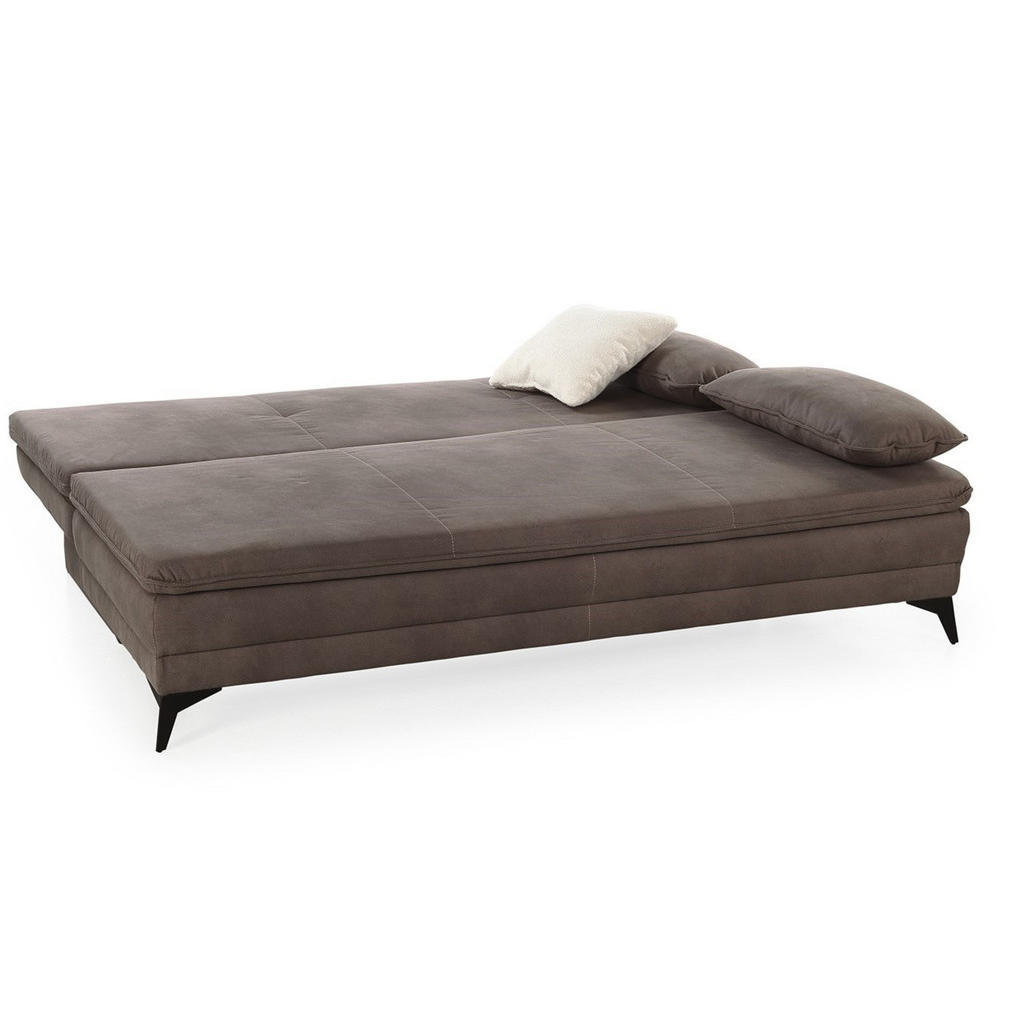 Thumbnail - luma-home Dauer-Schlafsofa, Braun, Textil, 2-Sitzer, Füllung: Kaltschaum, einzeln stellbar,Rechteckig, 202x90x105 cm, Wo...