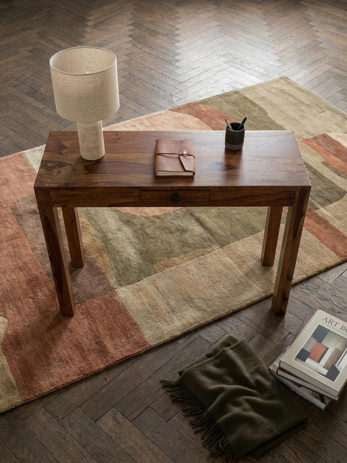 SCHREIBTISCH – Massivholz, 118x40x76 cm, dunkelbraun, kompakt, handgefertigt - Dunkelbraun/Braun, Holz/Metall (40/118/76cm) - KADIMA DESIGN