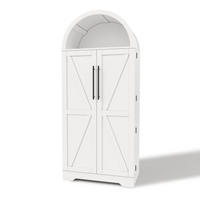 KÜCHENSCHRANK weiß aus MDF mit markantem Bogendesign im Landhausstil 70 × 40 × 165 cm - Weiß, Holzwerkstoff (70/165/40cm) - Luhomfu