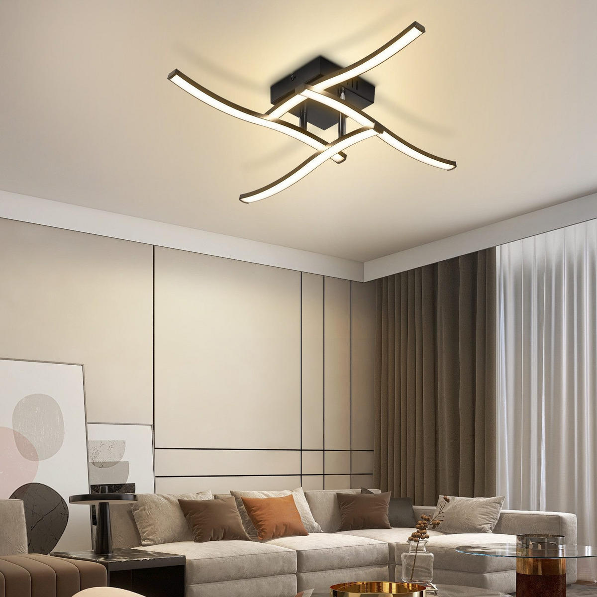 LED STEHLAMPE CARA Ⅲ 23/20/120 cm - Schwarz, Metall (23/20/120cm) - Nettlife