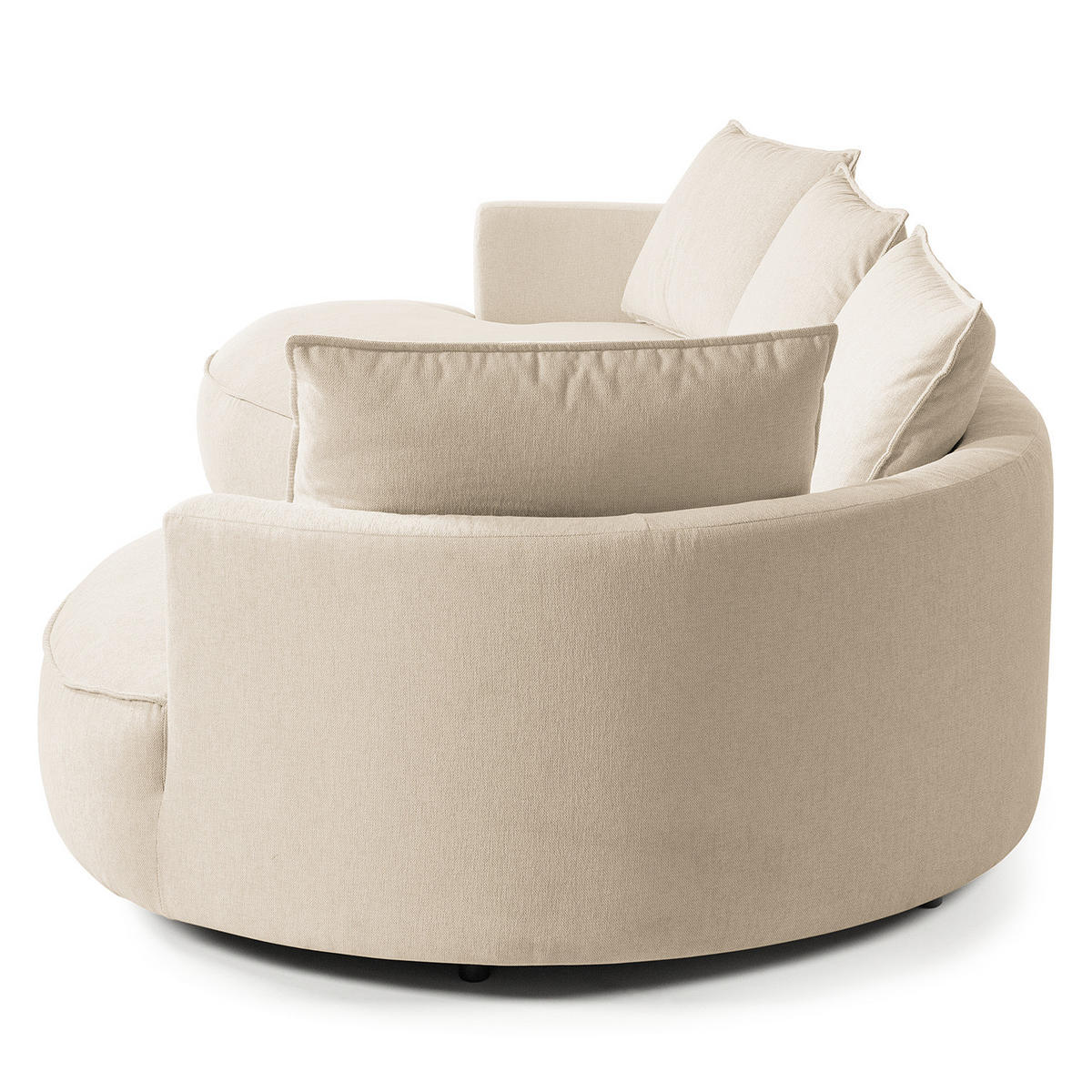 BIGSOFA - Beige/Schwarz, Kunststoff/Textil (322/82/154cm) - home24