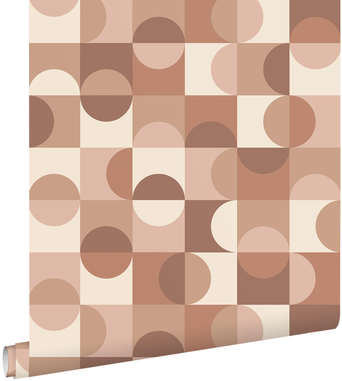 TAPETE Kreise im Bauhaus-Stil 50 x 900 cm - Pink, Papier (50/900cm) - ESTAhome