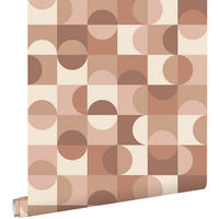 TAPETE Kreise im Bauhaus-Stil 50 x 900 cm - Pink, Papier (50/900cm) - ESTAhome
