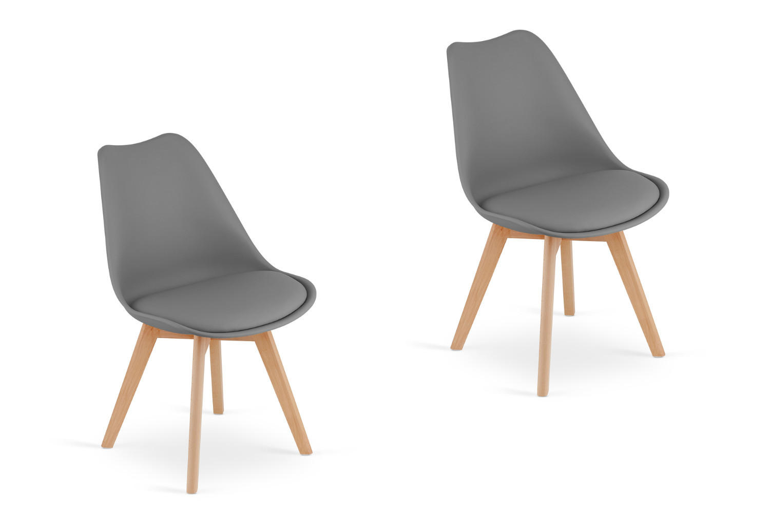 ESSZIMMERSTUHL Lars (2er Set) - Naturfarben/Grau, Holz/Textil (49/82/49cm) - Home Collective