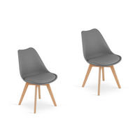 ESSZIMMERSTUHL Lars (2er Set) - Naturfarben/Grau, Holz/Textil (49/82/49cm) - Home Collective