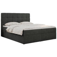 BOXBETT ERNI 180/200 - Dunkelgrau Strukture - H4 - Dunkelgrau, Holz/Textil (180/200cm) - MKS