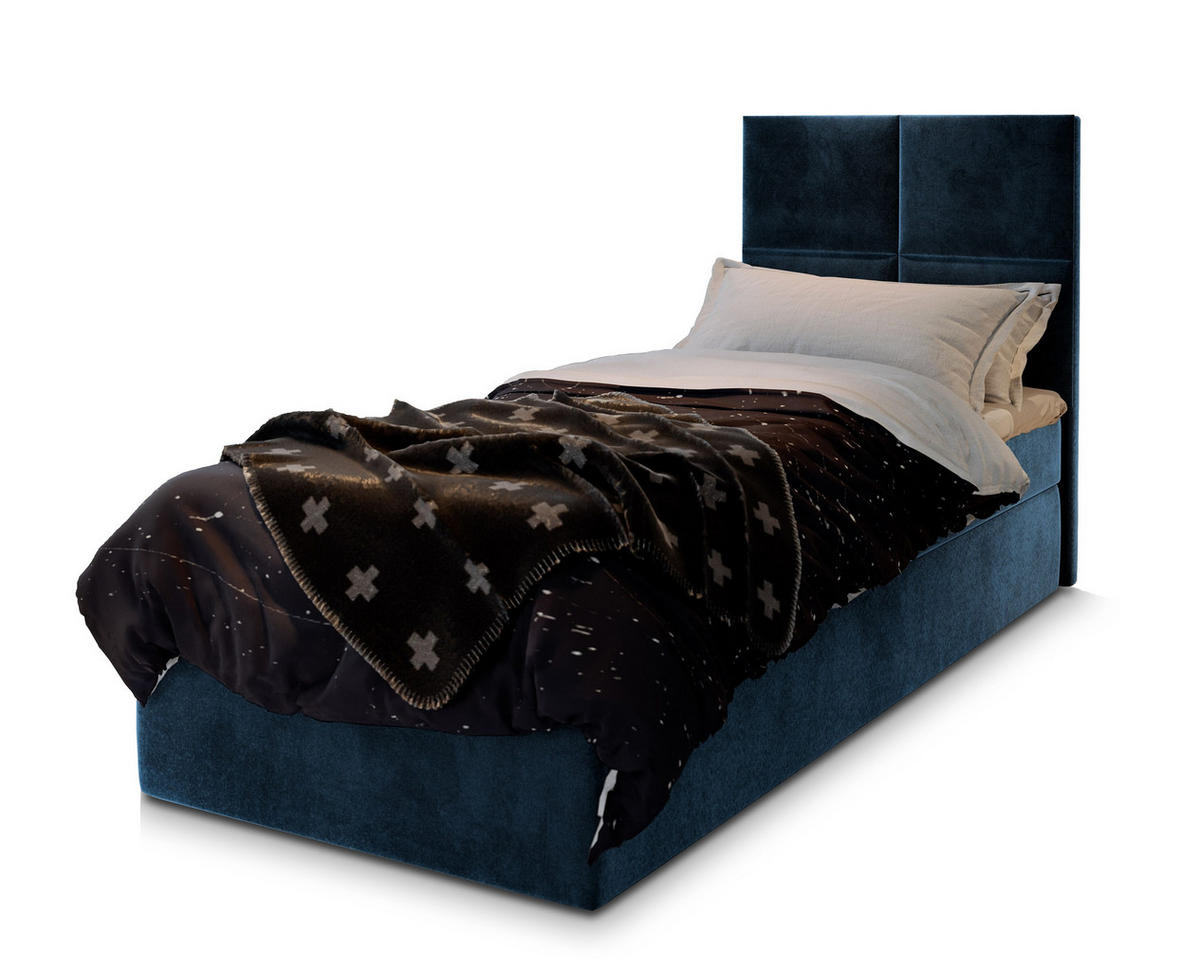 POSTEL BOXSPRING LENA 80x200 cm, s matrací a úložným prostorem, modrá - modrá, kompozitní dřevo/textil (80/200cm) - MASSENO