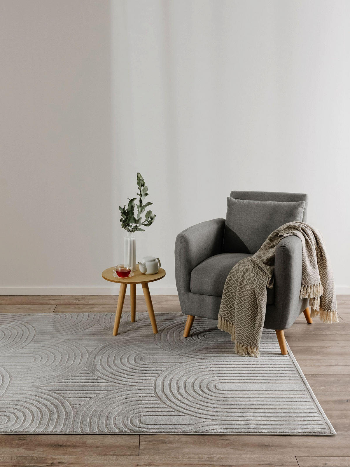 TEPPICH Claire Grau 120x170 cm - Grau, Kunststoff (120/170cm) - benuta