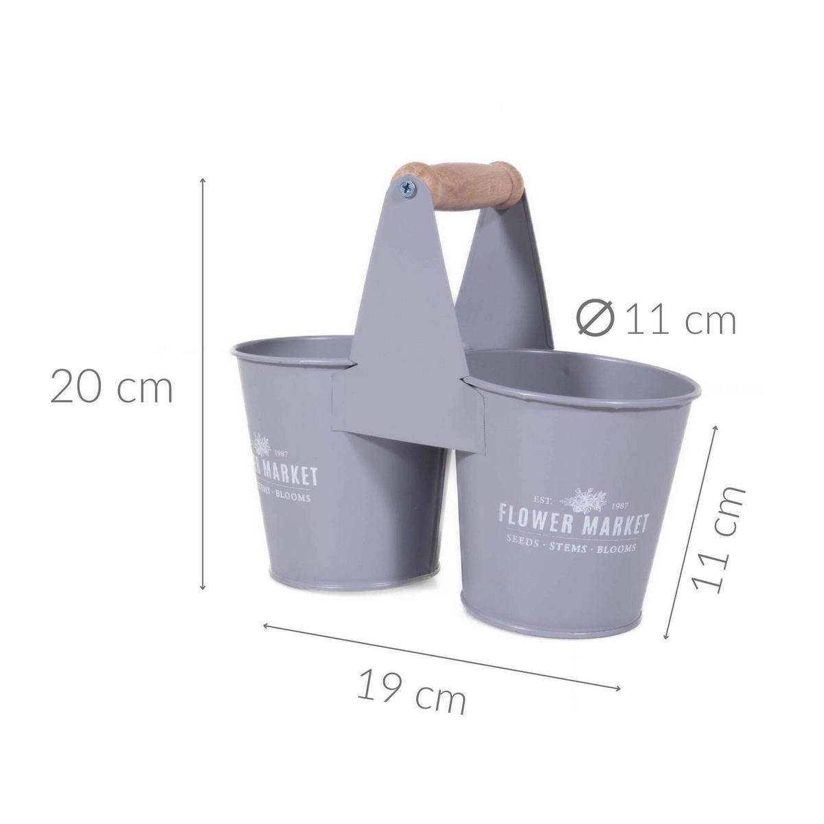 KRÄUTERTÖPFE Botanical - Grau, Metall (10cm)