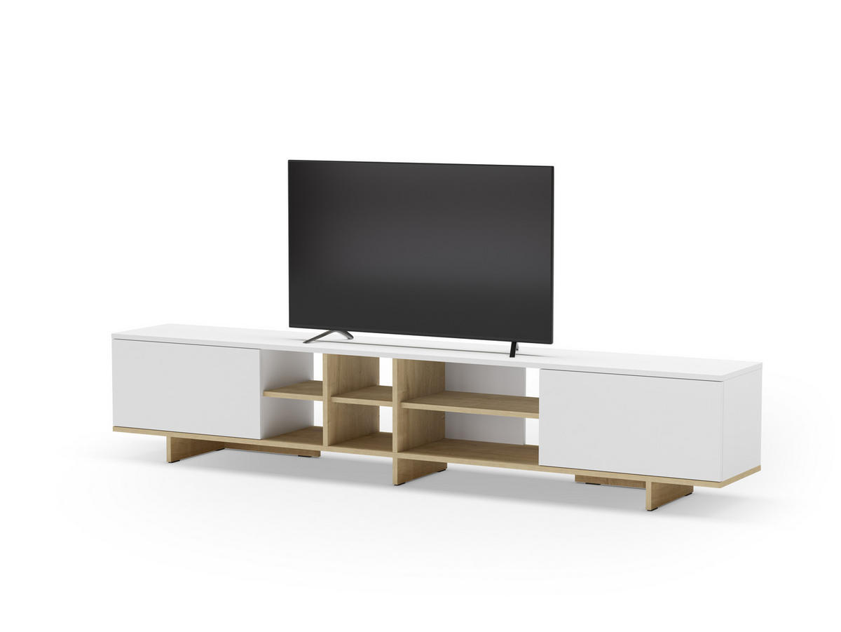 TV-STÄNDER Cequoia Weiß 230/35.6/44 cm - Weiß, Holz (35.6/44/230cm)